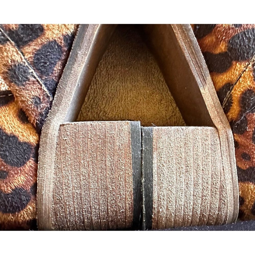 A Rider Girl Cheeta Ankle Boots Size 6 Slip On Ankle V Cut Stacked Leath… - Picture 12 of 12